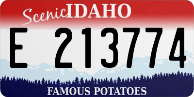 ID license plate E213774