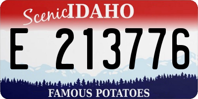 ID license plate E213776
