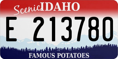 ID license plate E213780