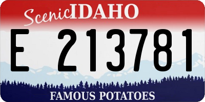 ID license plate E213781