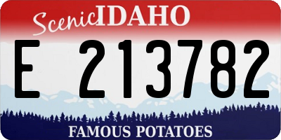 ID license plate E213782