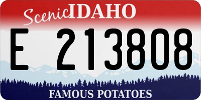 ID license plate E213808