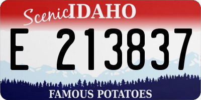 ID license plate E213837