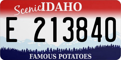ID license plate E213840