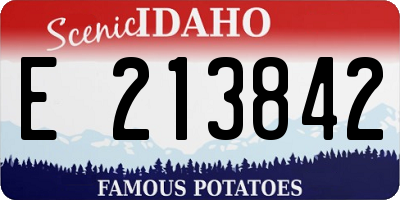ID license plate E213842