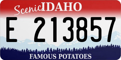 ID license plate E213857