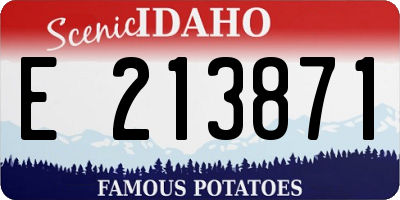 ID license plate E213871