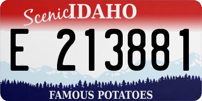 ID license plate E213881