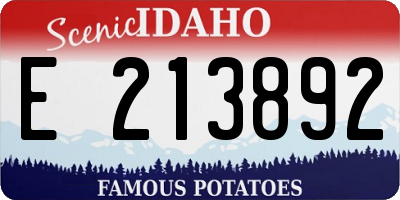 ID license plate E213892