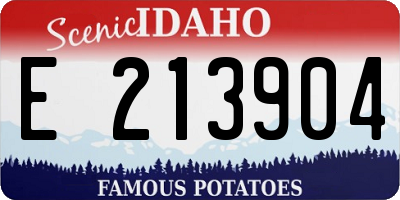ID license plate E213904