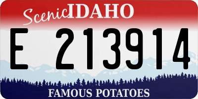 ID license plate E213914