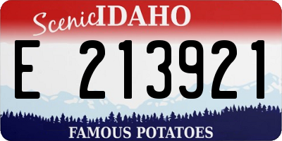 ID license plate E213921