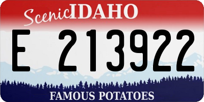 ID license plate E213922