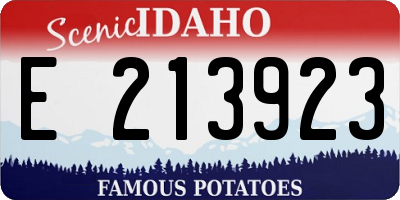 ID license plate E213923