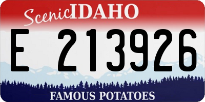 ID license plate E213926
