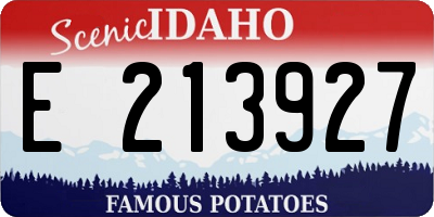 ID license plate E213927