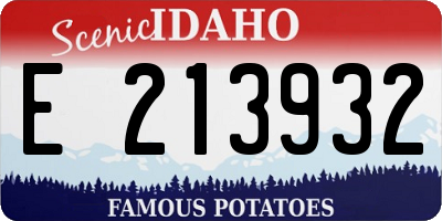 ID license plate E213932