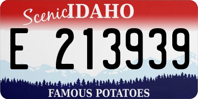 ID license plate E213939