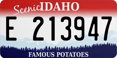 ID license plate E213947