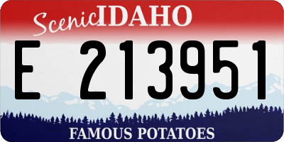 ID license plate E213951