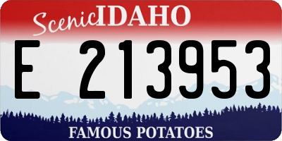 ID license plate E213953