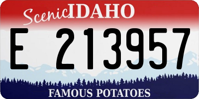 ID license plate E213957