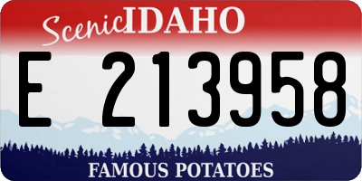 ID license plate E213958