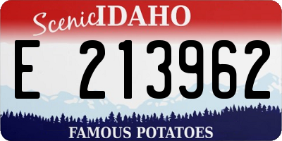 ID license plate E213962