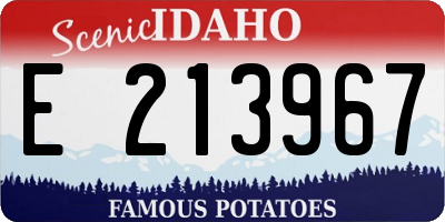ID license plate E213967