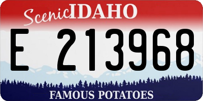 ID license plate E213968