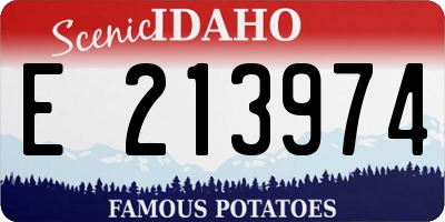 ID license plate E213974