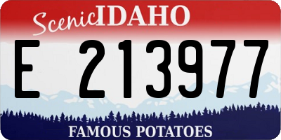 ID license plate E213977