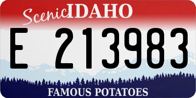 ID license plate E213983