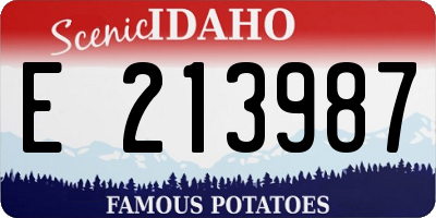 ID license plate E213987