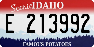 ID license plate E213992
