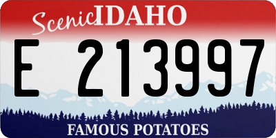 ID license plate E213997