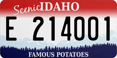 ID license plate E214001