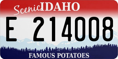 ID license plate E214008