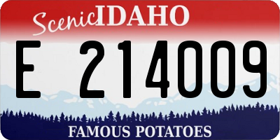 ID license plate E214009