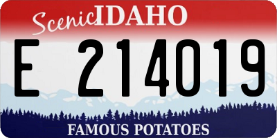 ID license plate E214019
