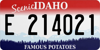 ID license plate E214021