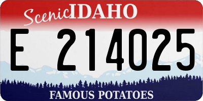 ID license plate E214025