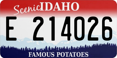 ID license plate E214026