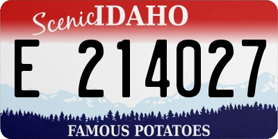 ID license plate E214027