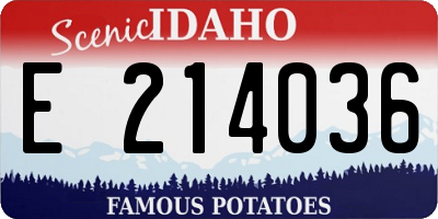 ID license plate E214036
