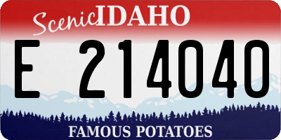 ID license plate E214040