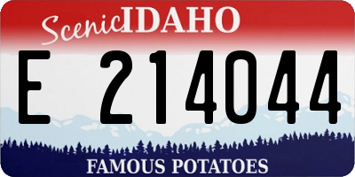 ID license plate E214044