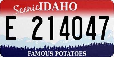 ID license plate E214047