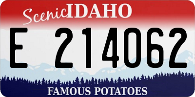 ID license plate E214062