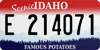 ID license plate E214071